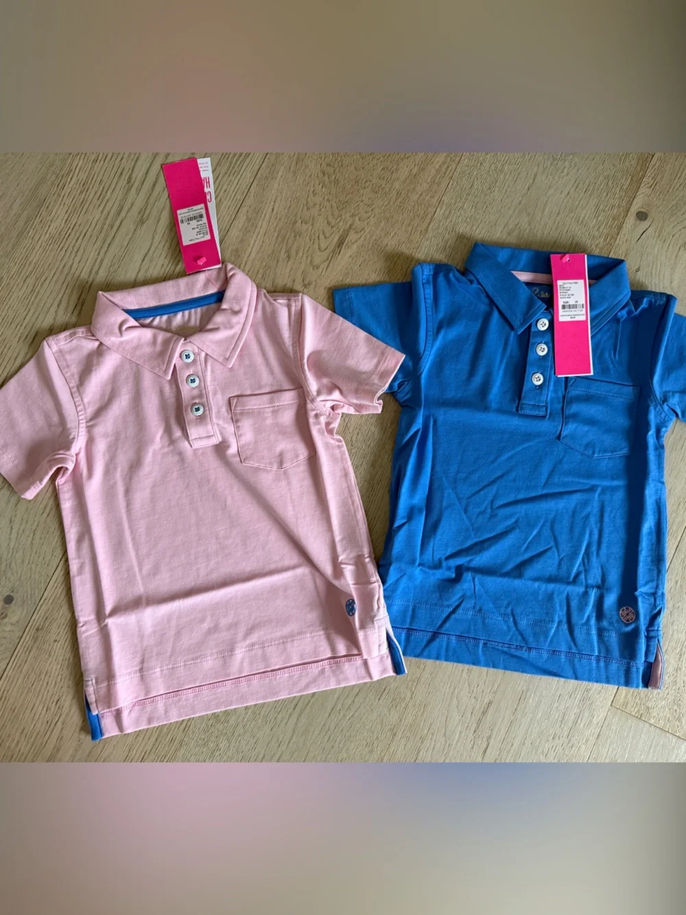 Kids Polo Shirt - Pink and Blue Short Sleeve Tops